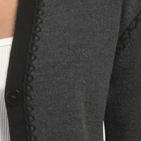 THEORY Merino Wool Blend Blanket Stitch Cardigan - Picture 3 of 3